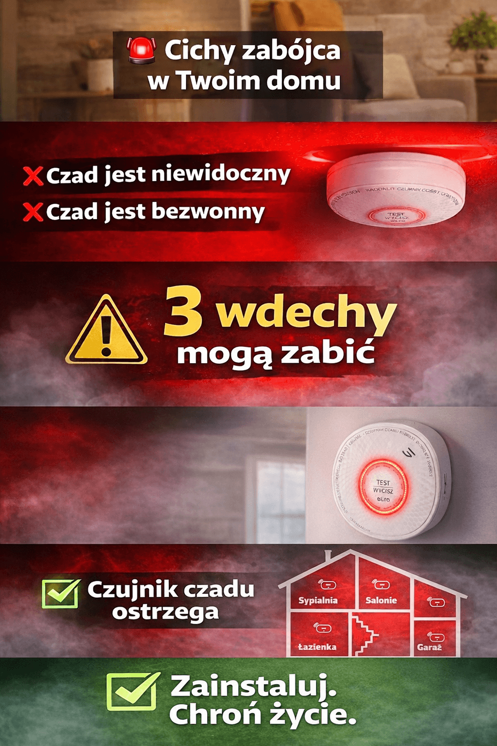 CZUJNIK CZADU ''EL HOME'' certyfikat CNBOP-PiB🚨