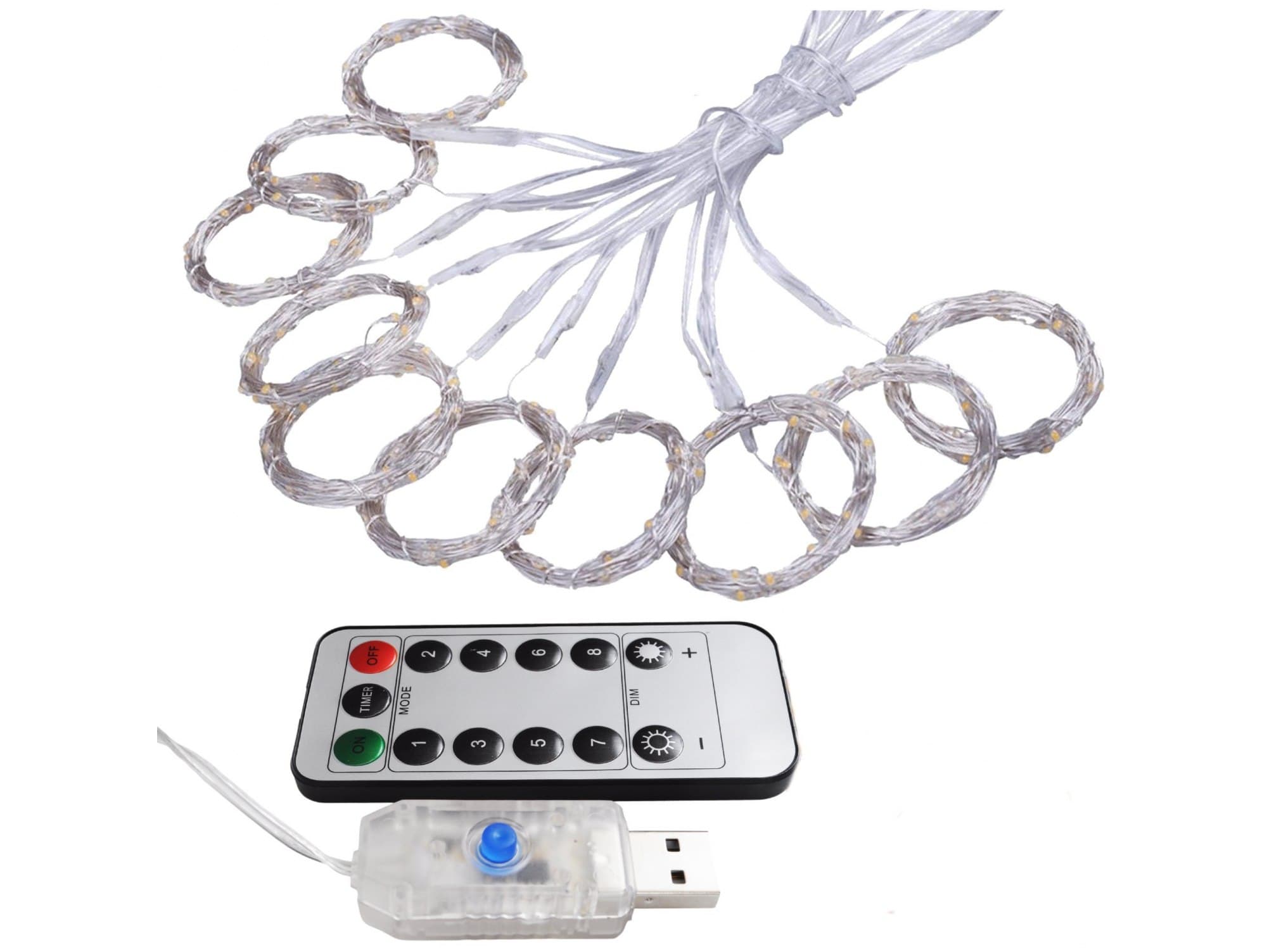 Kurtyna świetlna lampki świąteczne 3x3 300 led biały zimny